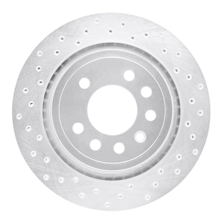 621-65020L Drilled Brake Rotor [Silver], 2008-2011 GM, Position: Rear Left