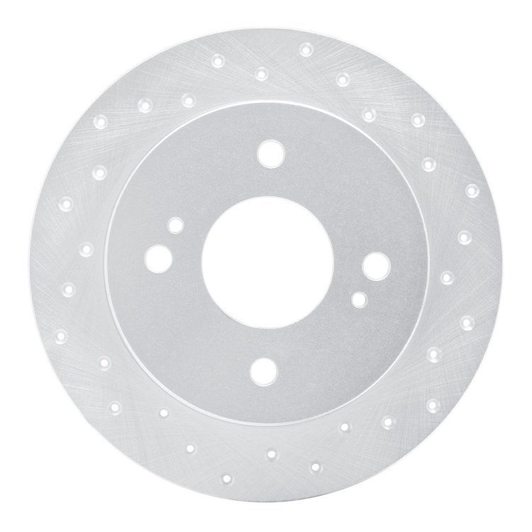 621-67012R Drilled Brake Rotor [Silver], 1982-1988 Infiniti/Nissan, Position: Rear Right