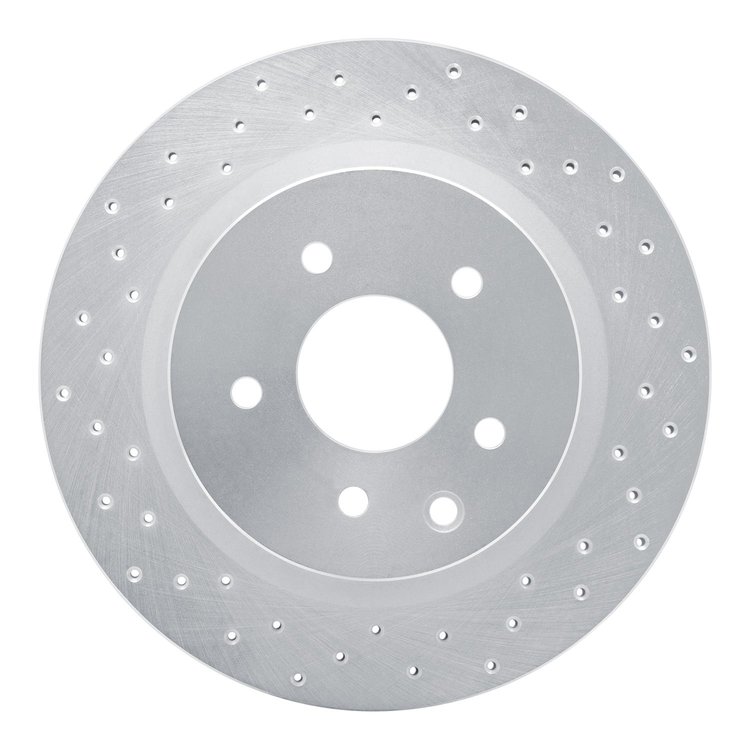 621-67055L Drilled Brake Rotor [Silver], 2005-2021 Infiniti/Nissan, Position: Rear Left