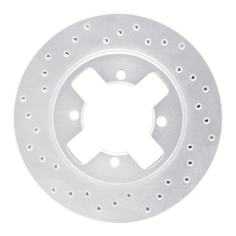 621-67074L Drilled Brake Rotor [Silver], 1984-1986 Infiniti/Nissan, Position: Front Left
