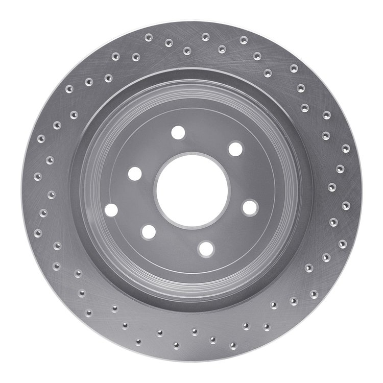 621-67093L Drilled Brake Rotor [Silver], 2005-2012 Infiniti/Nissan, Position: Rear Left