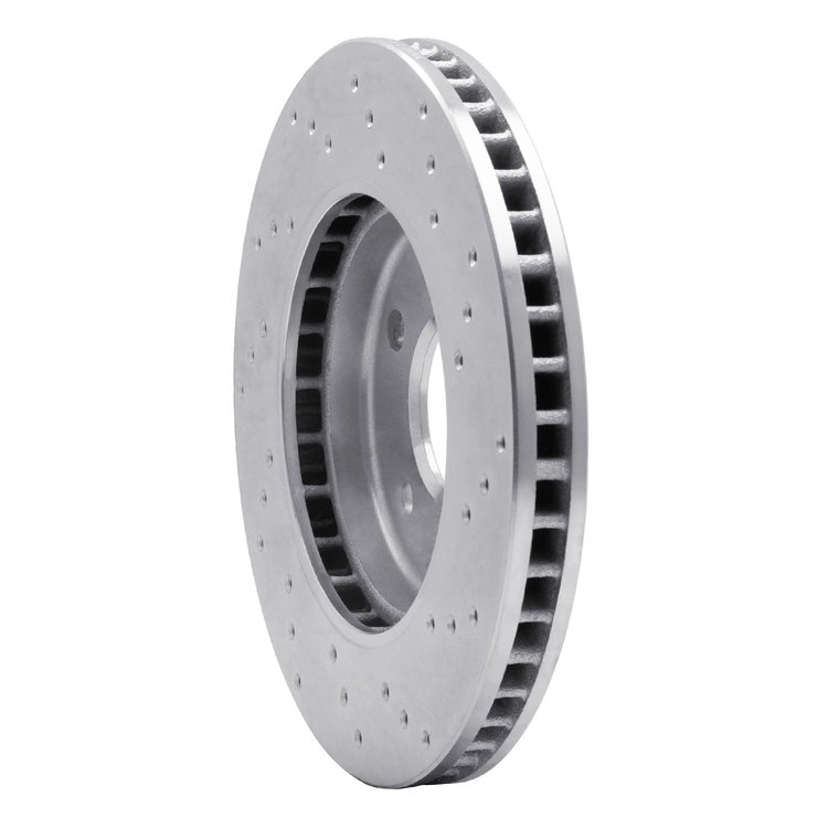 621-67103L Drilled Brake Rotor [Silver], Fits Select Multiple Makes/Models, Position: Front Left