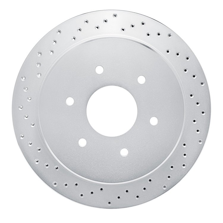 621-67110L Drilled Brake Rotor [Silver], 2017-2021 Infiniti/Nissan, Position: Rear Left
