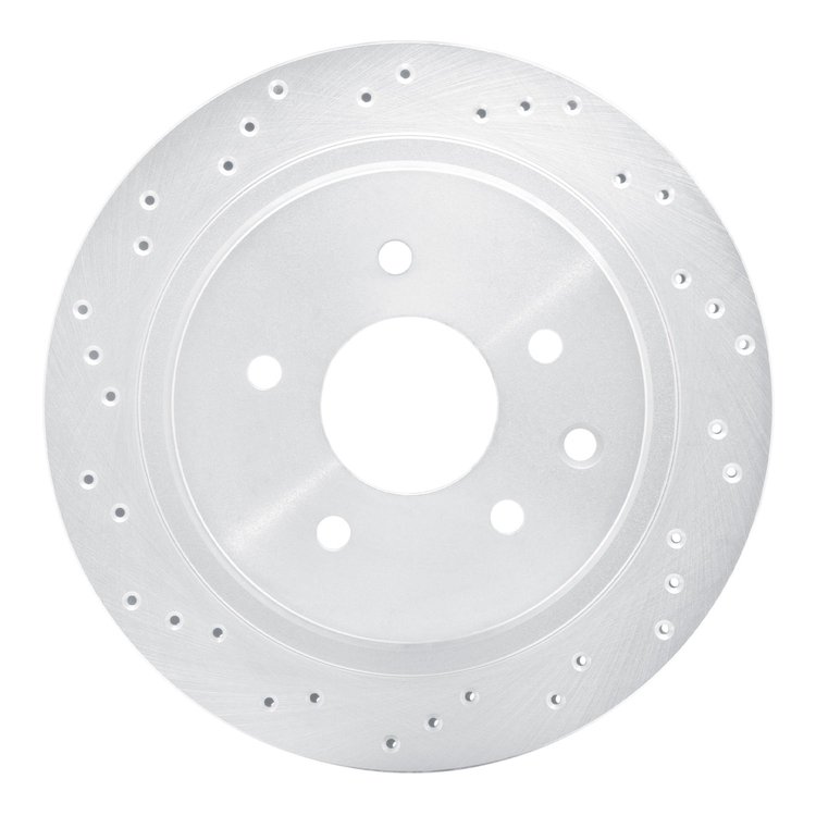 621-68006L Drilled Brake Rotor [Silver], 2002-2006 Infiniti/Nissan, Position: Rear Left