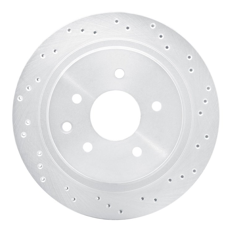621-68006R Drilled Brake Rotor [Silver], 2002-2006 Infiniti/Nissan, Position: Rear Right