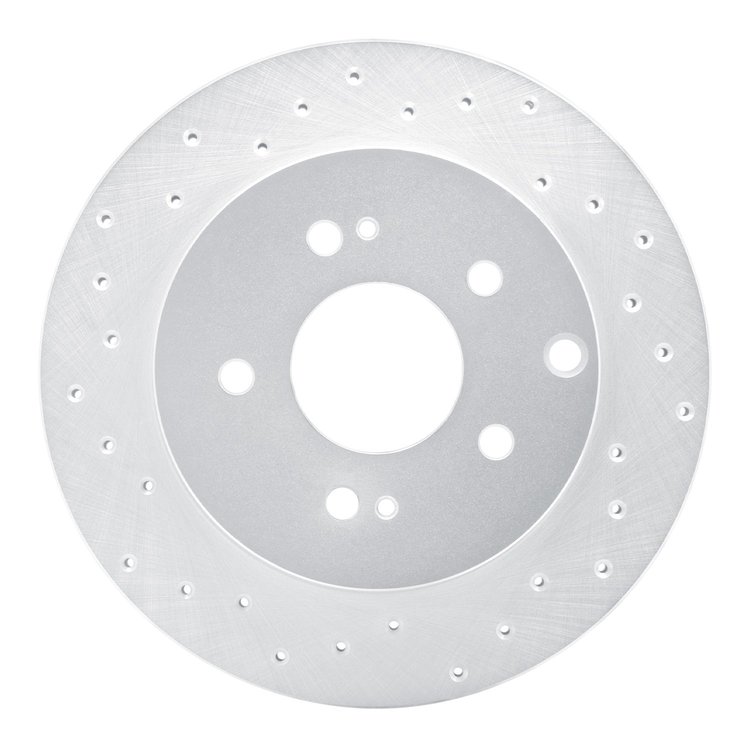621-72040L Drilled Brake Rotor [Silver], 2006-2012 Mitsubishi, Position: Rear Left
