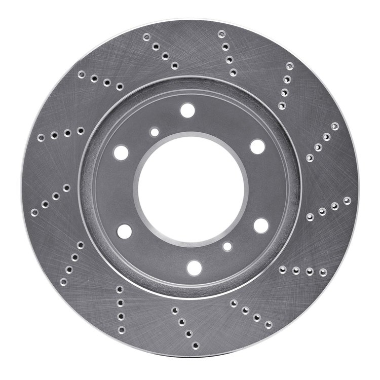 621-72057L Drilled Brake Rotor [Silver], 2000-2006 Mitsubishi, Position: Front Left
