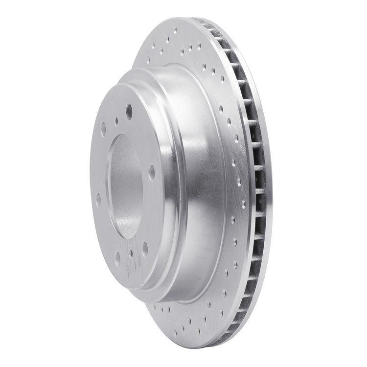 621-72058L Drilled Brake Rotor [Silver], 2000-2006 Mitsubishi, Position: Rear Left