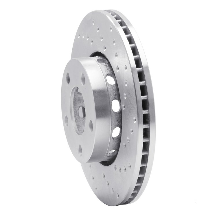 621-73014R Drilled Brake Rotor [Silver], 1990-1997 Audi/Volkswagen, Position: Front Right
