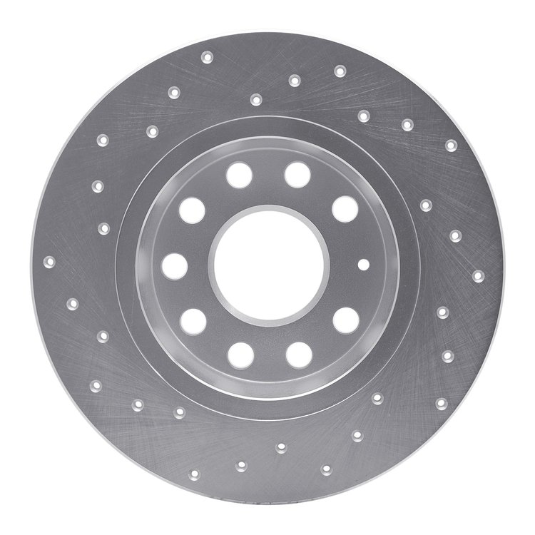 621-74031R Drilled Brake Rotor [Silver], Fits Select Multiple Makes/Models, Position: Rear Right