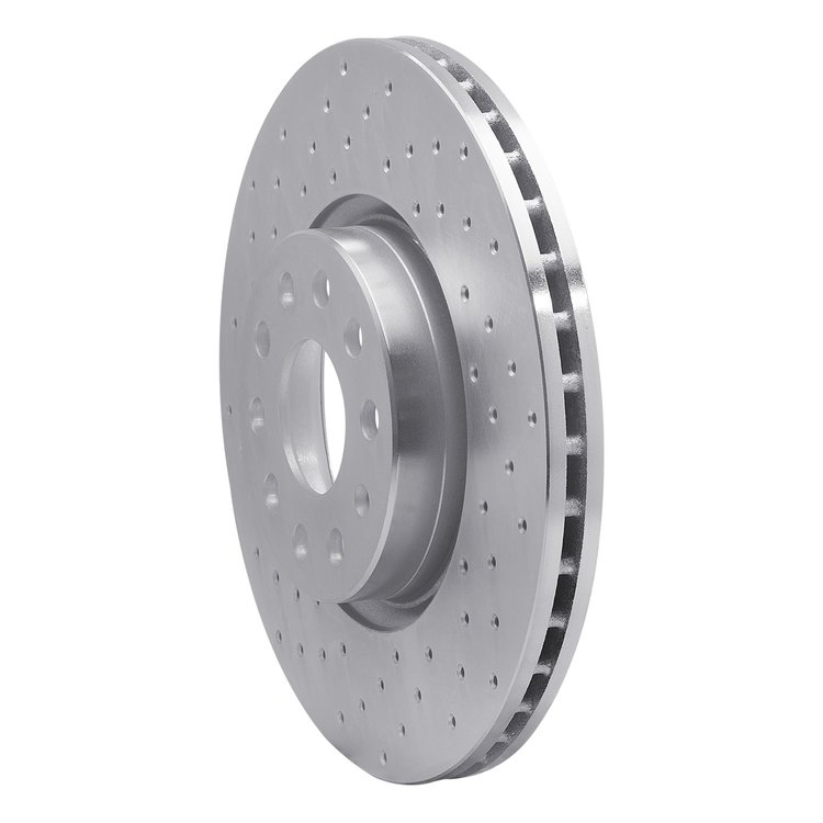 621-74053L Drilled Brake Rotor [Silver], Fits Select Multiple Makes/Models, Position: Front Left