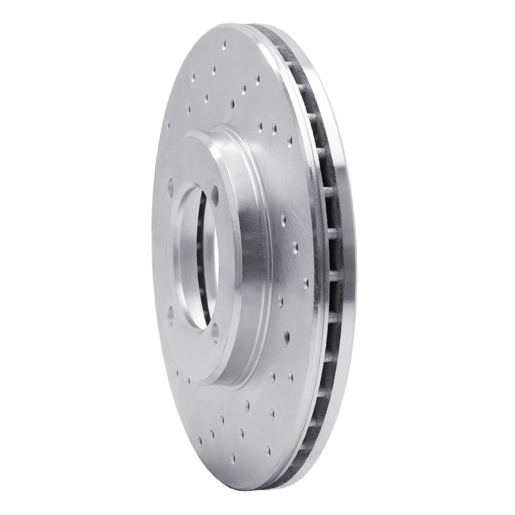 621-76024L Drilled Brake Rotor [Silver], 1984-1987 Lexus/Toyota/Scion, Position: Front Left