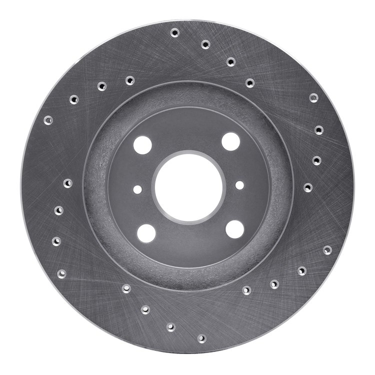 621-76032L Drilled Brake Rotor [Silver], 1987-1992 Multiple Makes/Models, Position: Front Left