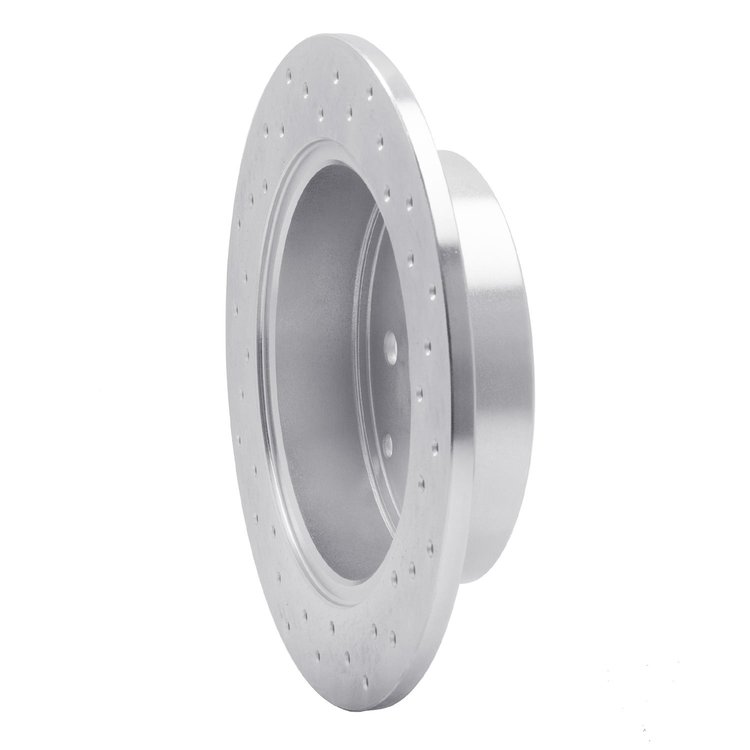 621-76084L Drilled Brake Rotor [Silver], 2009-2013 Multiple Makes/Models, Position: Rear Left
