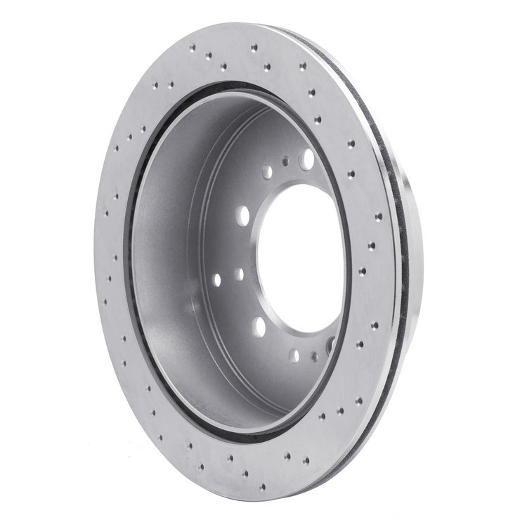 621-76137L Drilled Brake Rotor [Silver], Fits Select Lexus/Toyota/Scion, Position: Rear Left