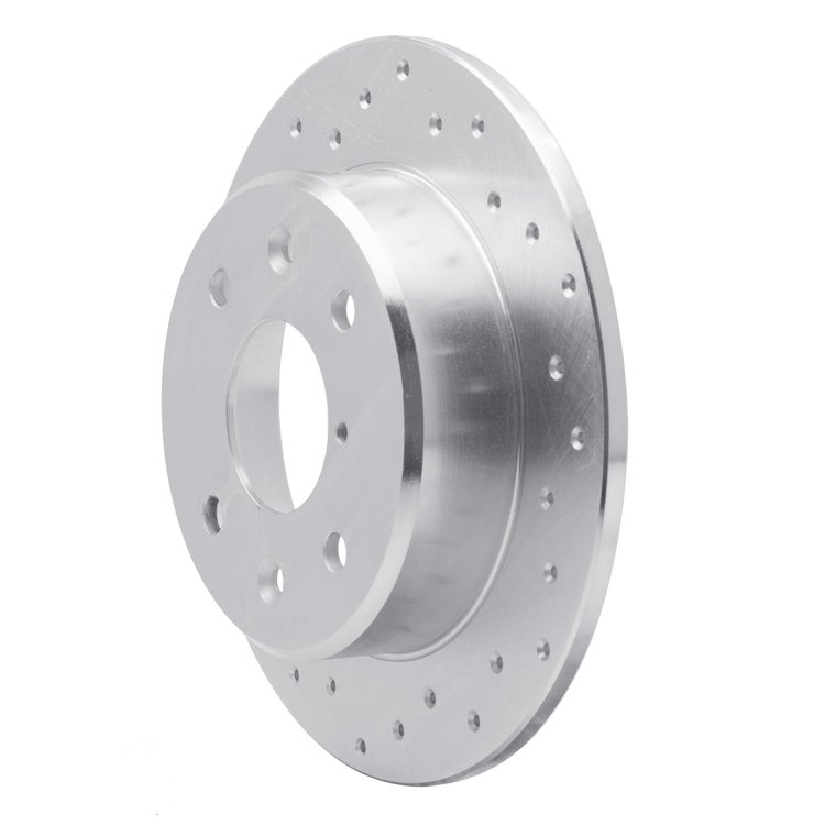 621-80014L Drilled Brake Rotor [Silver], 1986-1988 Ford/Lincoln/Mercury/Mazda, Position: Rear Left