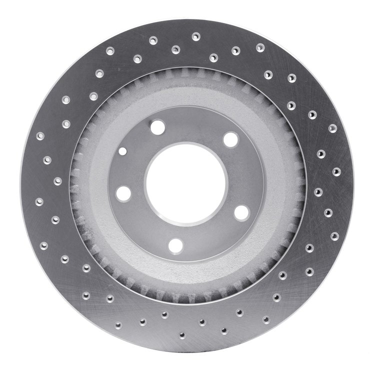 621-80032R Drilled Brake Rotor [Silver], 1993-1995 Ford/Lincoln/Mercury/Mazda, Position: Rear Right