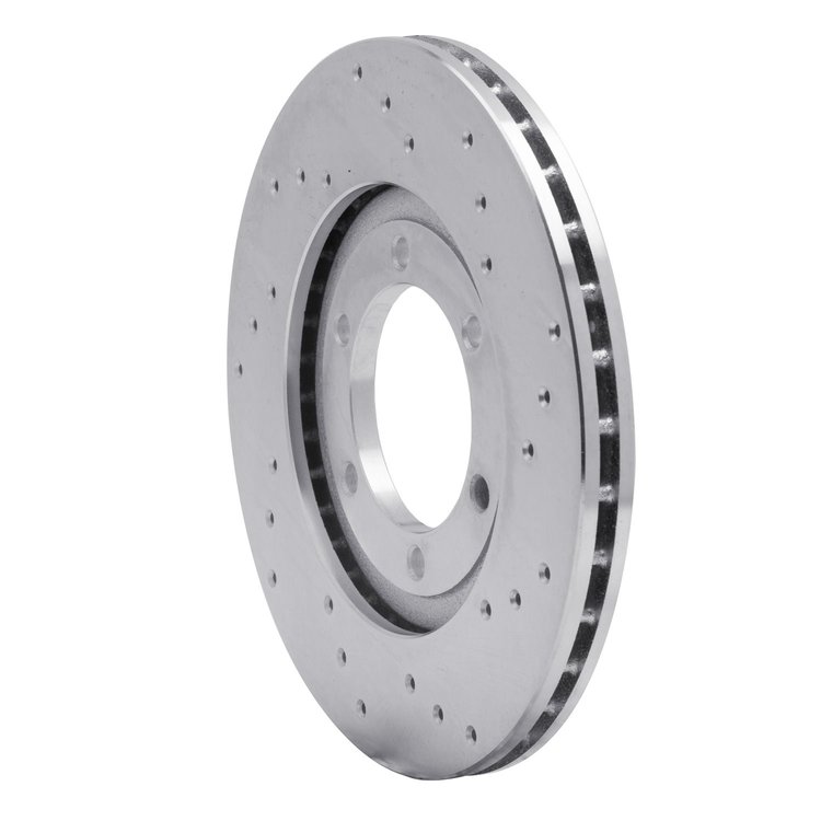 621-80056L Drilled Brake Rotor [Silver], 1986-1993 Ford/Lincoln/Mercury/Mazda, Position: Front Left