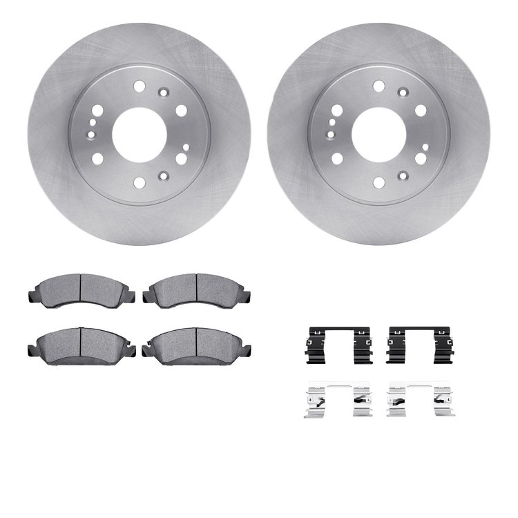 6212-48313 Brake Rotors w/Heavy-Duty Brake Pads Kit & Hardware, 2005-2020 GM, Position: Front