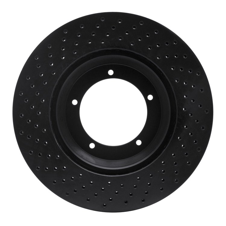 623-02012D Drilled Brake Rotor [Black], 1982-1989 Porsche, Position: Right Front