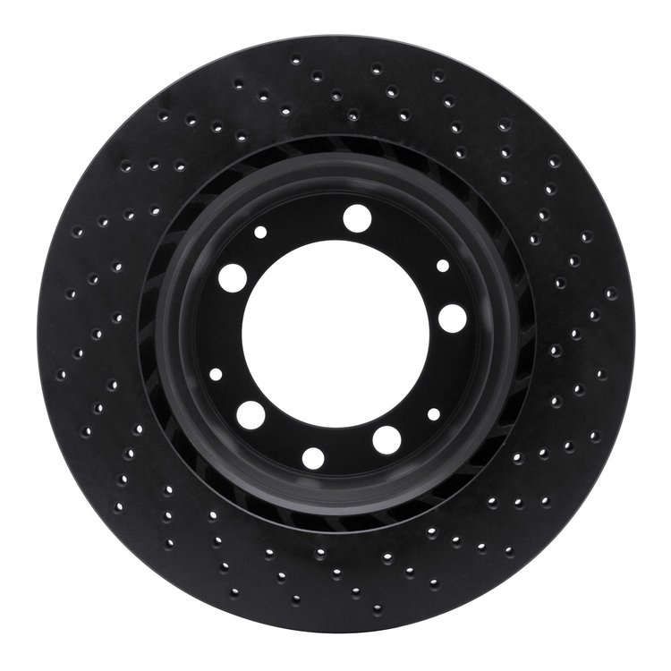 623-02015D Drilled Brake Rotor [Black], 1978-1989 Porsche, Position: Rear Left