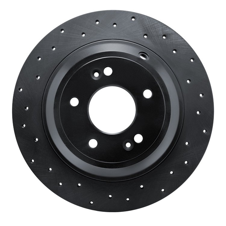 623-03039L Drilled Brake Rotor [Black], 2009-2020 Kia/Hyundai/Genesis, Position: Rear Left