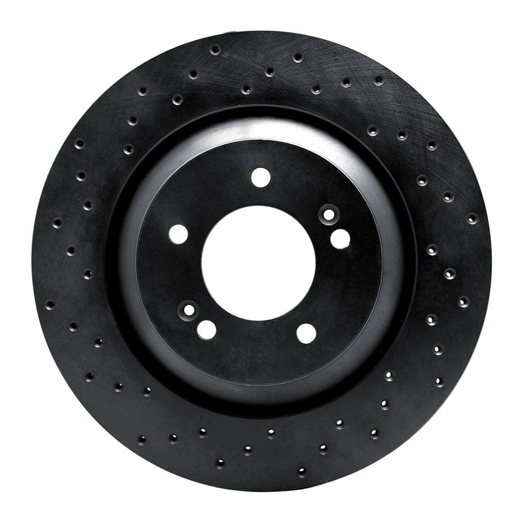 623-03062L Drilled Brake Rotor [Black], 2019-2021 Kia/Hyundai/Genesis, Position: Rear Left