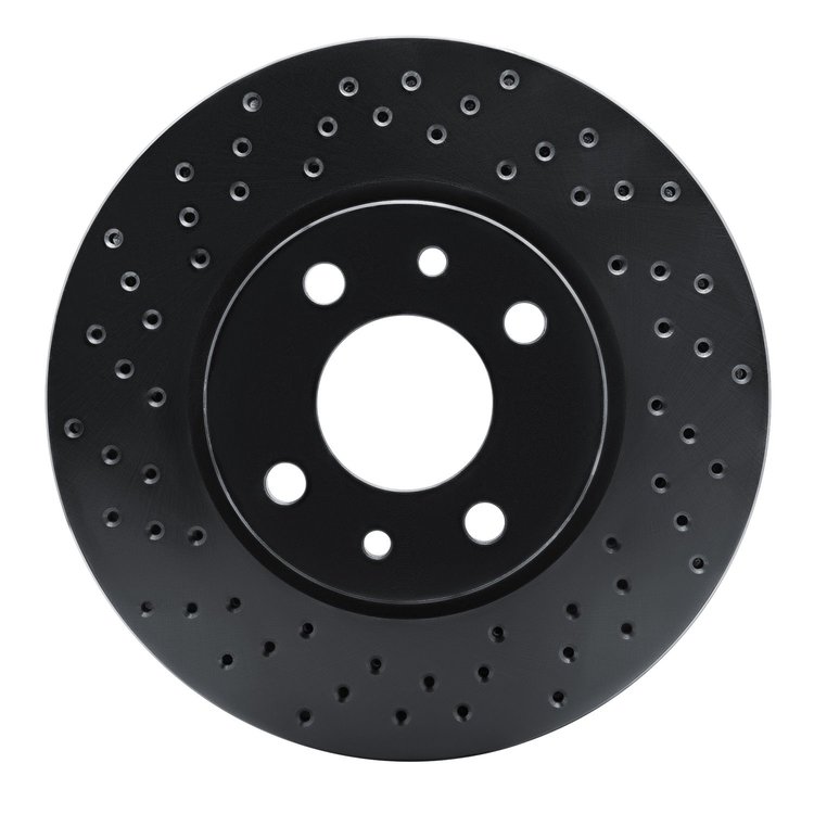 623-07002L Drilled Brake Rotor [Black], 2009-2019 Mopar, Position: Front Left