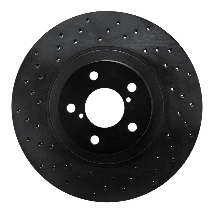 623-13034L Drilled Brake Rotor [Black], Fits Select Multiple Makes/Models, Position: Front Left