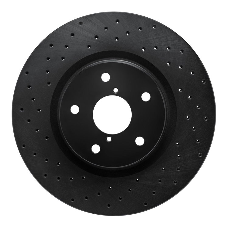 623-13035L Drilled Brake Rotor [Black], 2006-2021 Subaru, Position: Front Left