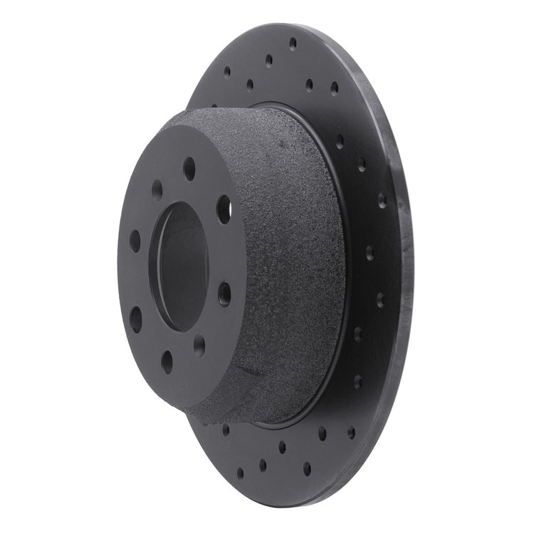 623-16000L Drilled Brake Rotor [Black], 1964-1994 Alfa Romeo, Position: Rear Left