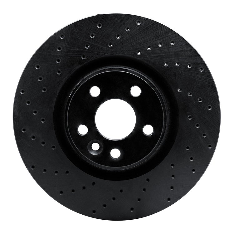 623-27036L Drilled Brake Rotor [Black], 2007-2016 Volvo, Position: Front Left
