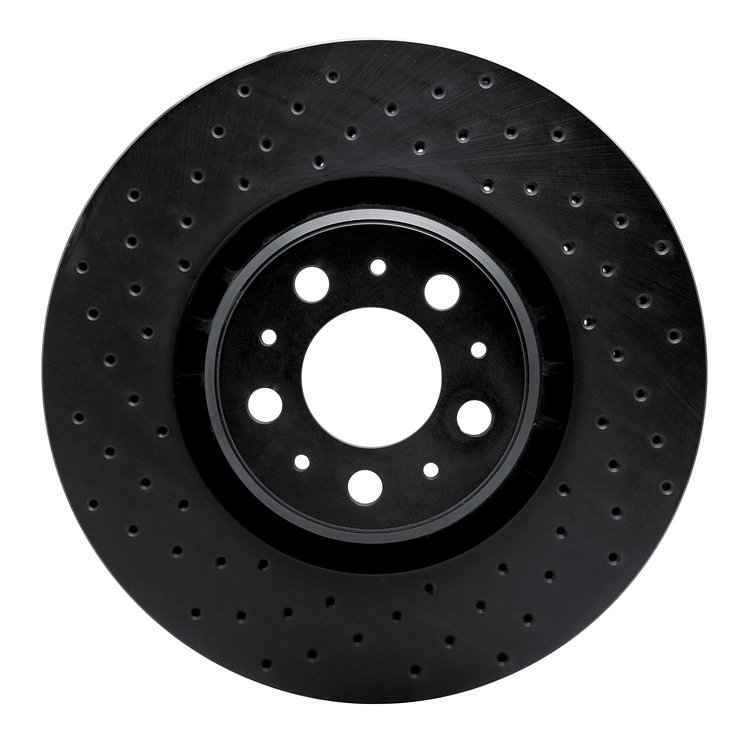 623-27040L Drilled Brake Rotor [Black], 2003-2009 Volvo, Position: Front Left