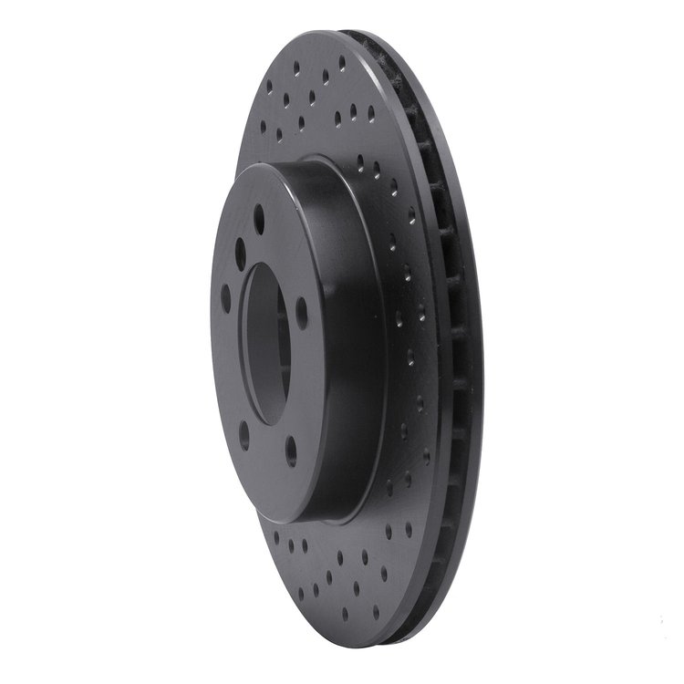 623-31046L Drilled Brake Rotor [Black], 1999-2008 BMW, Position: Front Left