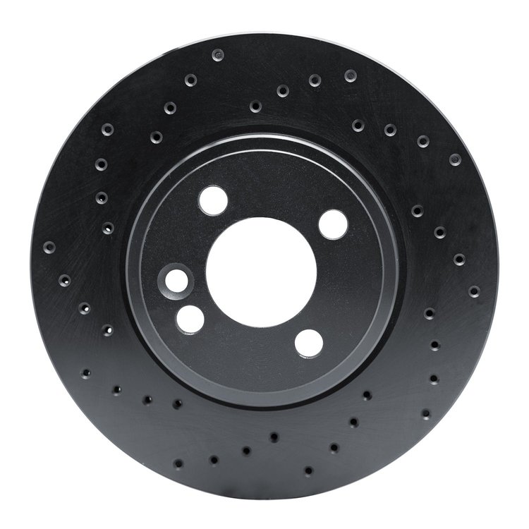 623-32005L Drilled Brake Rotor [Black], 2007-2015 Mini, Position: Front Left