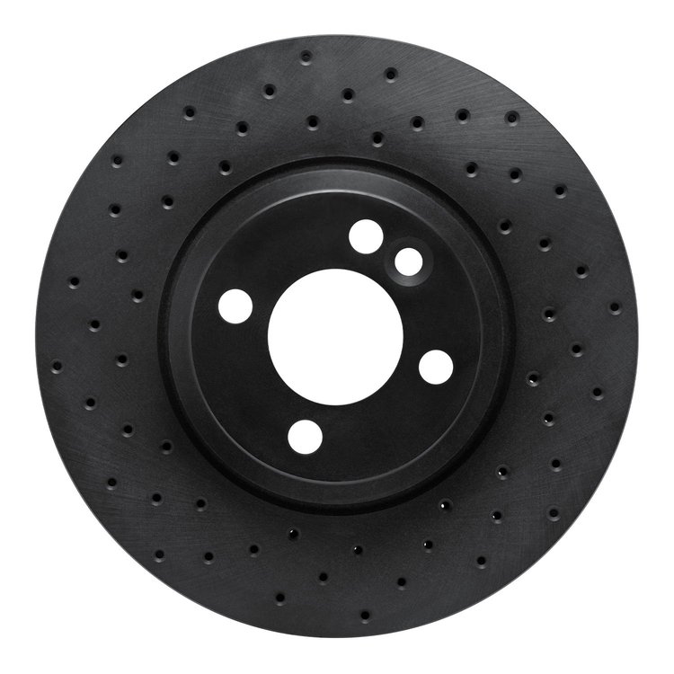 623-32006L Drilled Brake Rotor [Black], 2007-2015 Mini, Position: Front Left