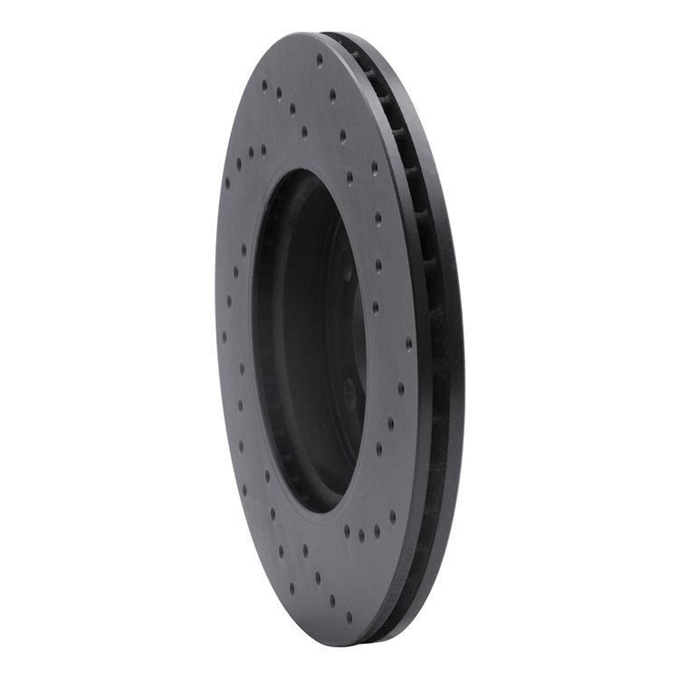 623-32015L Drilled Brake Rotor [Black], 2014-2021 Mini, Position: Front Left