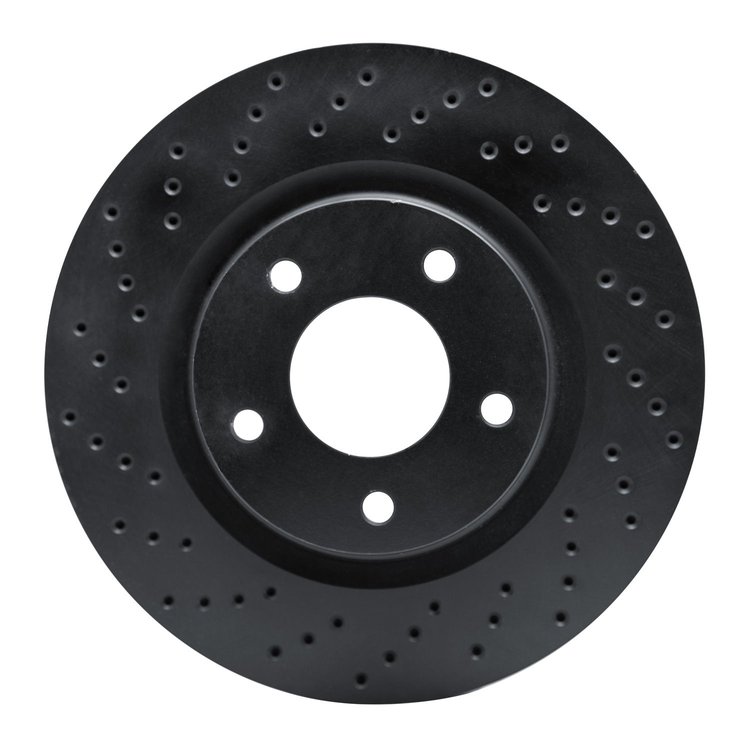 623-39023L Drilled Brake Rotor [Black], Fits Select Multiple Makes/Models, Position: Front Left