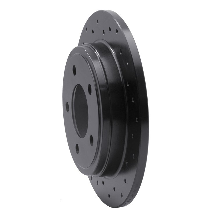 623-40012L Drilled Brake Rotor [Black], 1993-2004 Mopar, Position: Rear Left