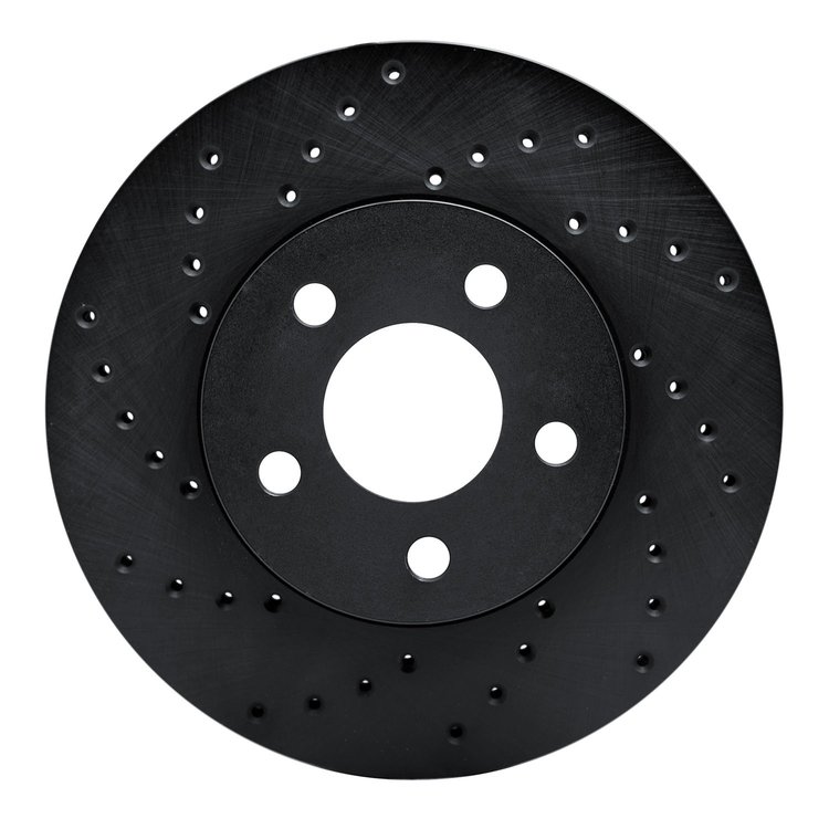 623-40020L Drilled Brake Rotor [Black], 2000-2005 Mopar, Position: Front Left