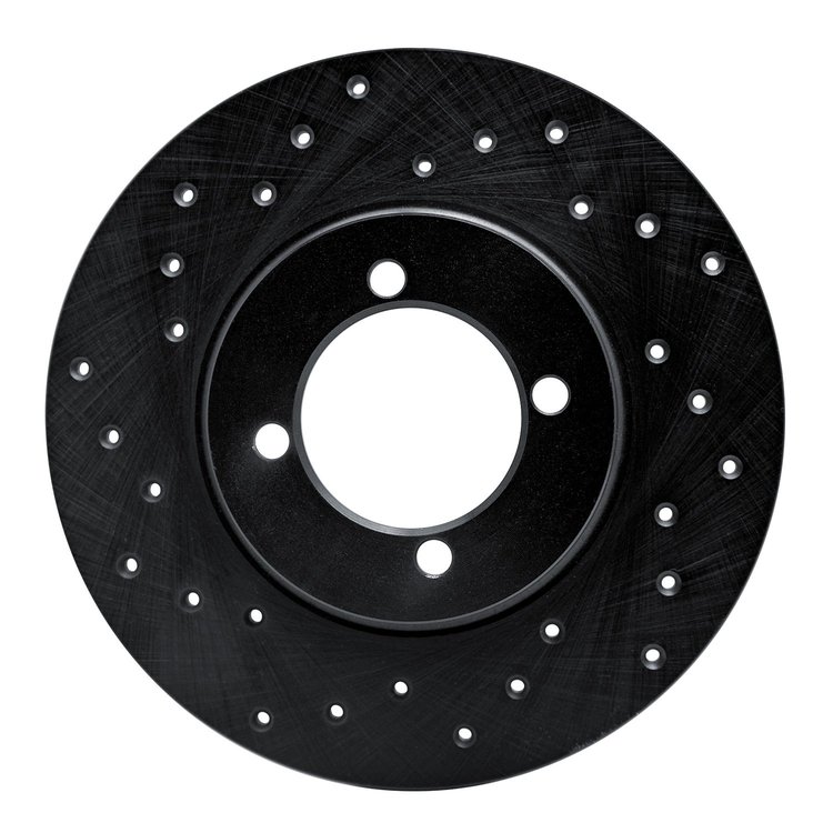 623-43000L Drilled Brake Rotor [Black], 1974-1987 Multiple Makes/Models, Position: Front Left