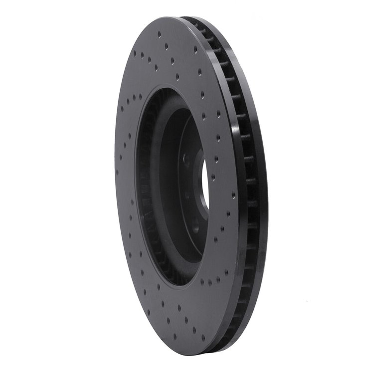 623-45019L Drilled Brake Rotor [Black], 2013-2019 GM, Position: Front Left