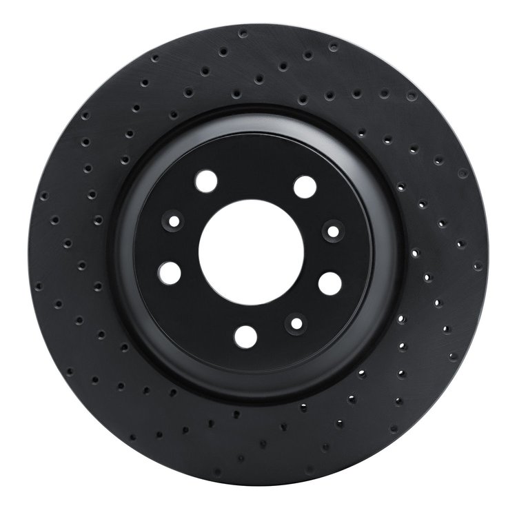 623-46017L Drilled Brake Rotor [Black], 2004-2008 GM, Position: Front Left