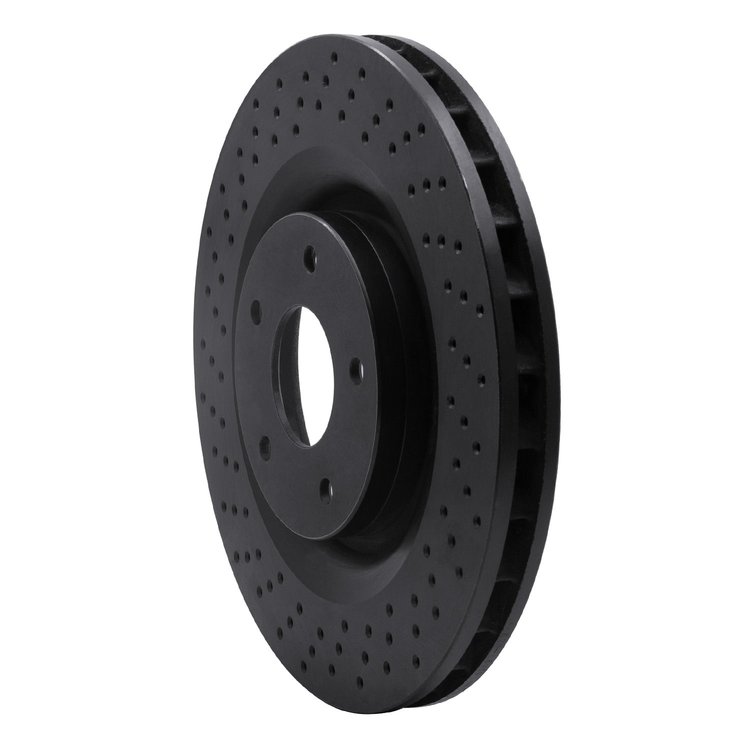 623-46019 Drilled Brake Rotor [Black], 2005-2013 GM, Position: Front