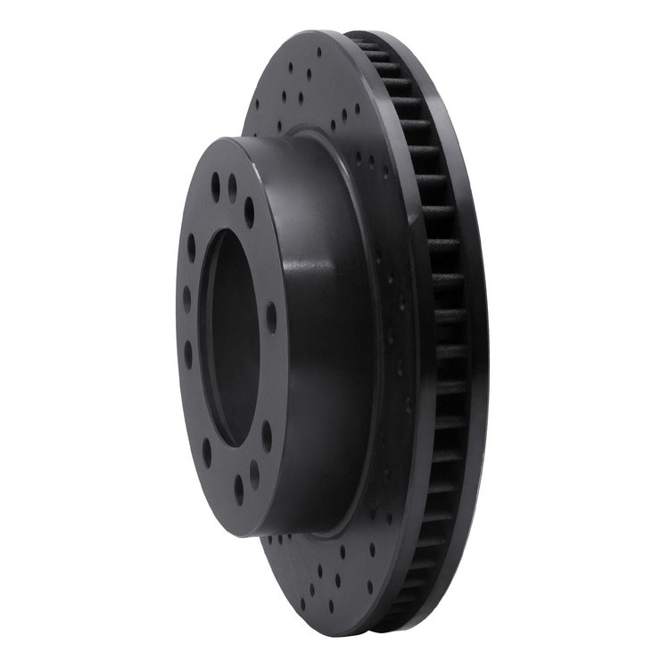 623-46023L Drilled Brake Rotor [Black], 2006-2011 GM, Position: Front Left