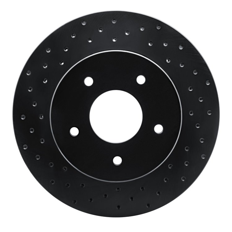 623-47011L Drilled Brake Rotor [Black], 1963-1982 GM, Position: Front Left