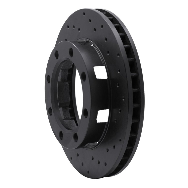 623-48064R Drilled Brake Rotor [Black], 1971-1991 Multiple Makes/Models, Position: Front Right