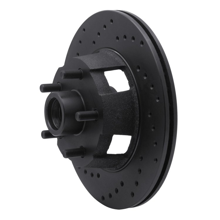 623-54040L Drilled Brake Rotor [Black], 1965-1967 Ford/Lincoln/Mercury/Mazda, Position: Front Left