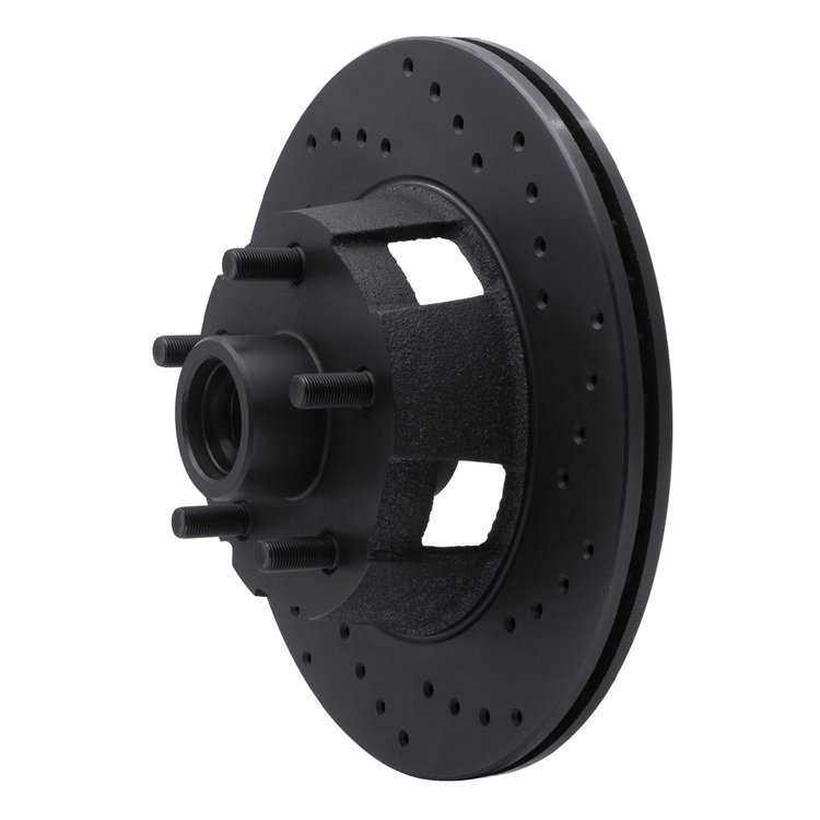 623-54040R Drilled Brake Rotor [Black], 1965-1967 Ford/Lincoln/Mercury/Mazda, Position: Front Right