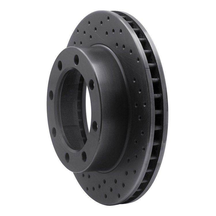 623-54104L Drilled Brake Rotor [Black], 1977-1979 Ford/Lincoln/Mercury/Mazda, Position: Front Left